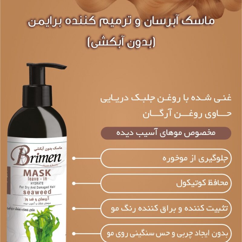 ماسک آبرسان و ترمیم کننده موی برایمن (بدون آبکشی)